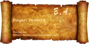 Beyer Arnold névjegykártya