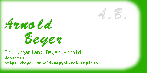 arnold beyer business card